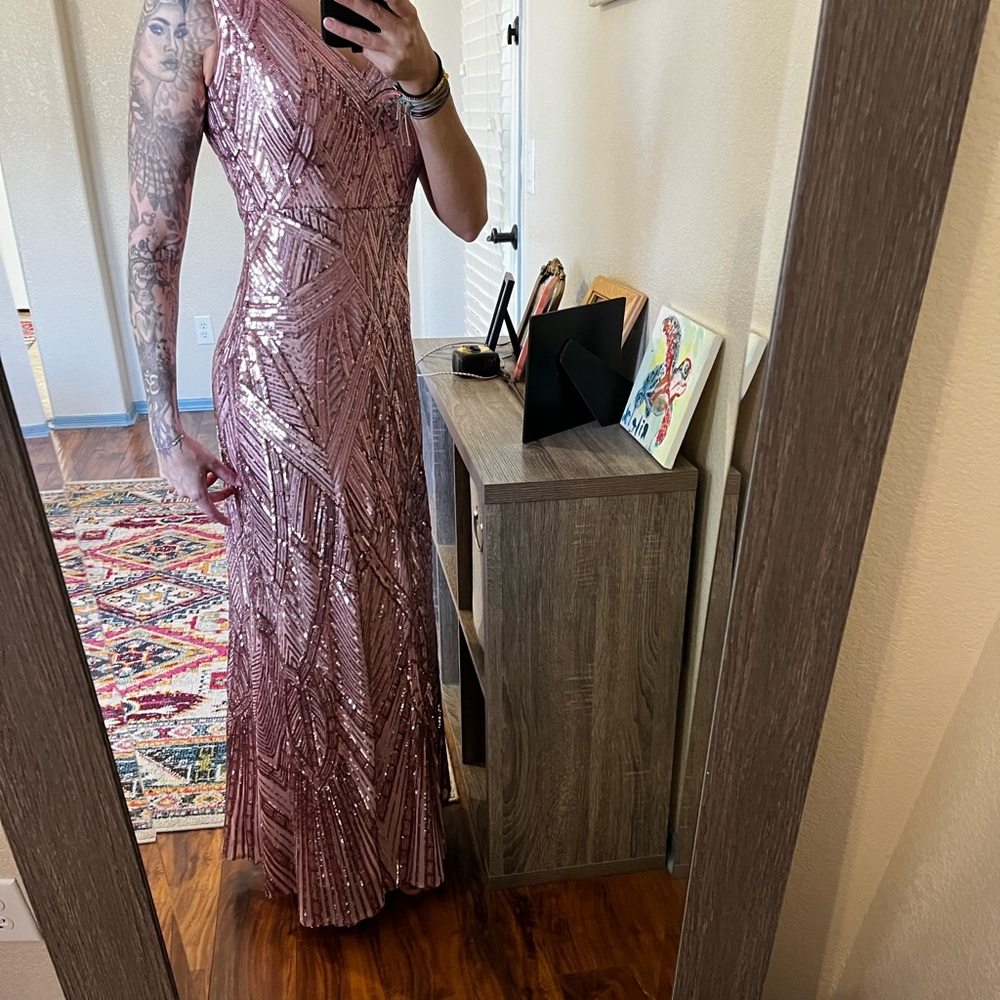 Macys Pink Art Deco formal dresss